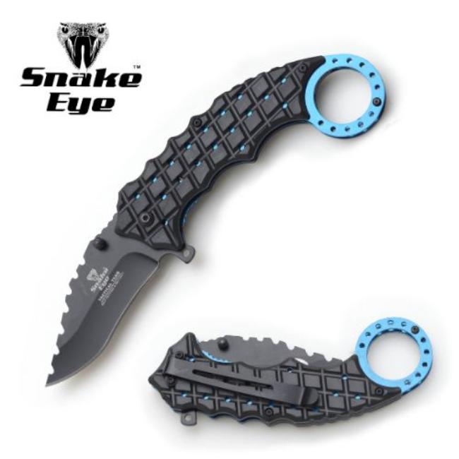 Snake Eye Tactical Karambit Style SpRING Assist Knife SE-1128BL