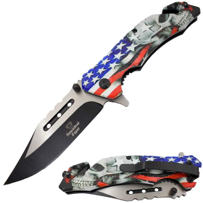 Snake Eye Tactical Rescue Style Spring Assist knife HGB15-UF1