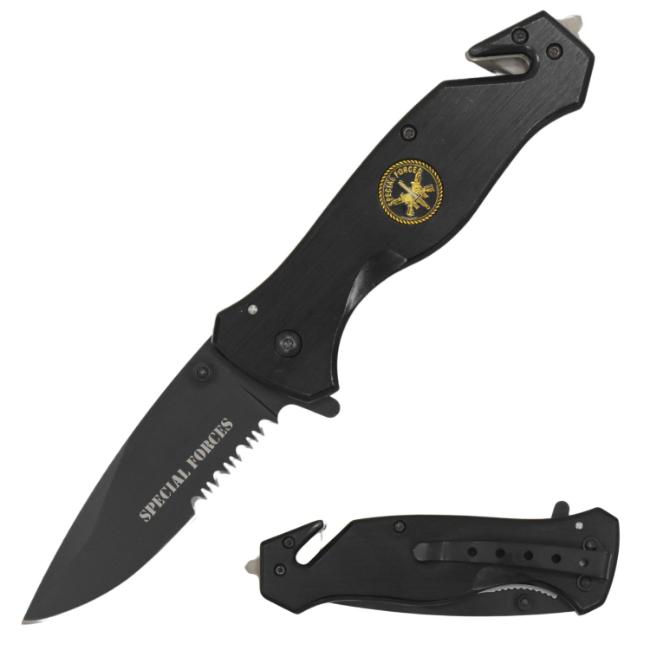 '' Special Force'' Rescue Style Spring Assist Knife 4.5'' Closed