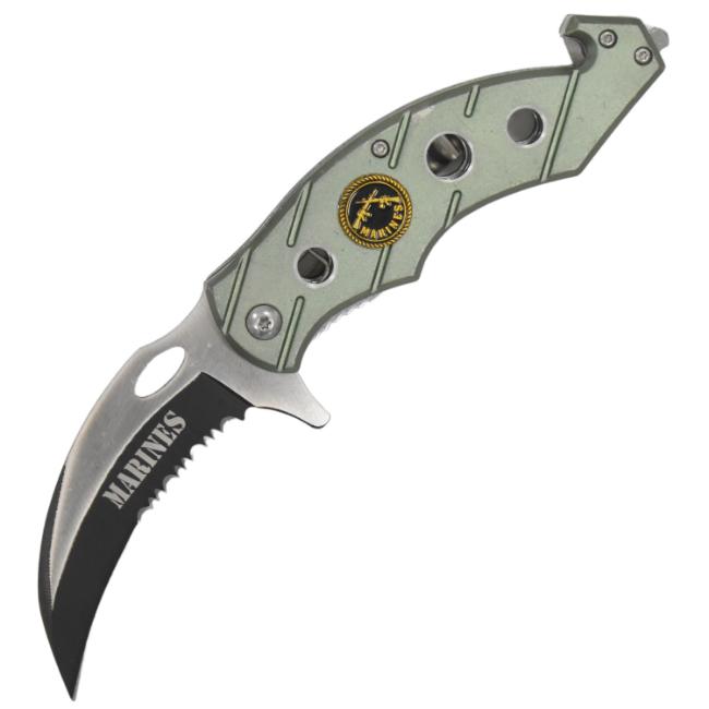 '' Marine '' Karambit Rescue Folder Spring Assist Knife