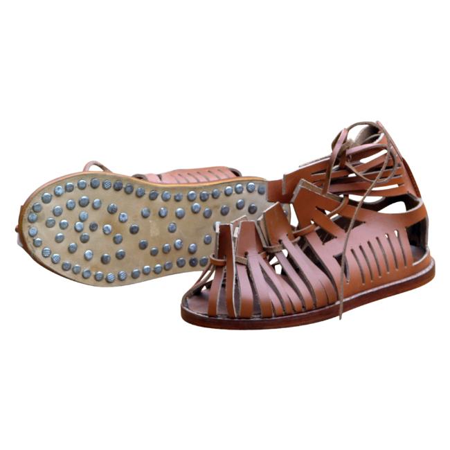 Medieval Warrior Roman Soldier Brown Leather Sandals