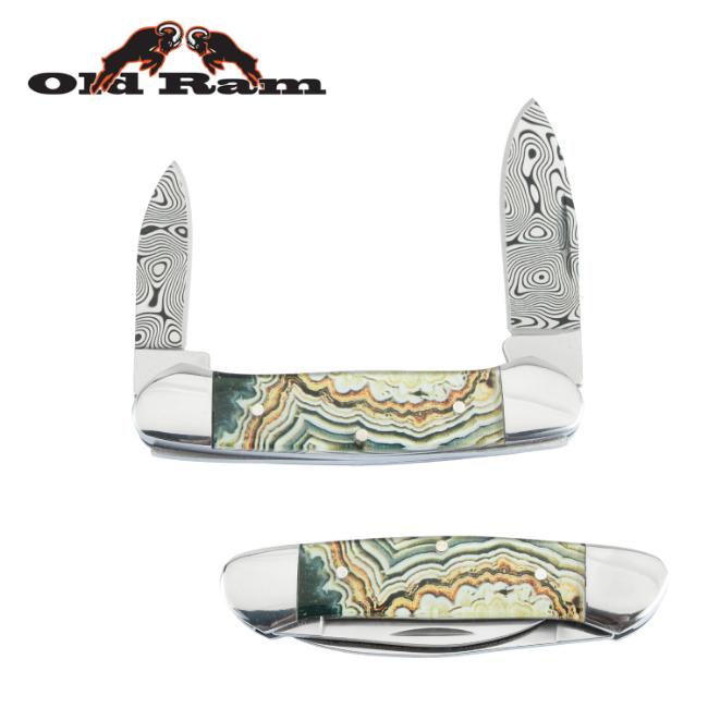 Old Ram 5373-5 Trapper 2 Blade Manual Folding KNIFE