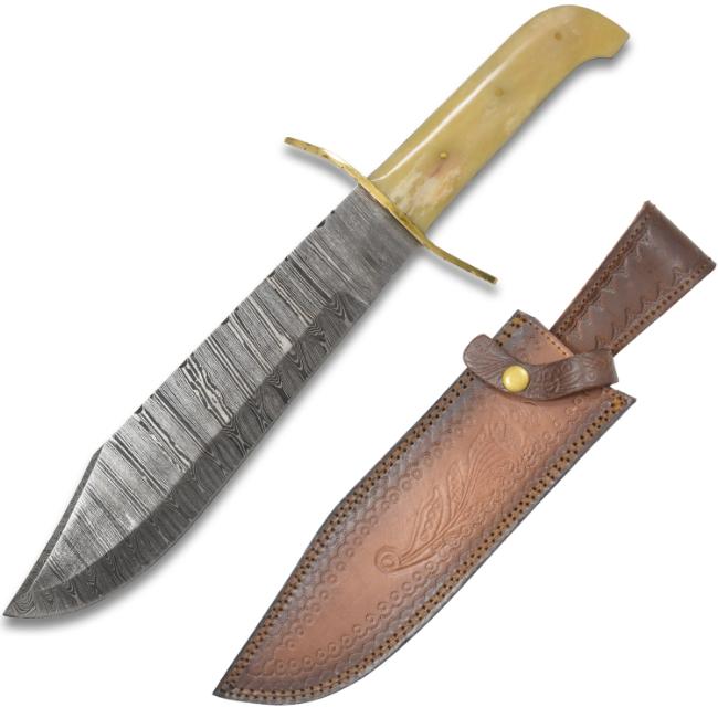 Old Ram Handmade Full Tang Damascus Bowie KNIFE DM-OR-80B