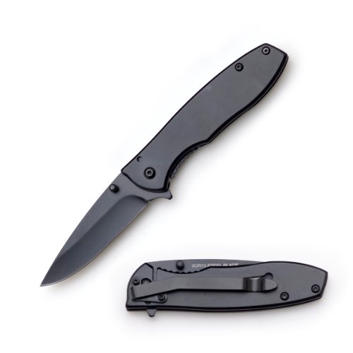 All Aluminum Mirror Polish Black Spring Assist KNIFE SE-933BK