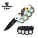 Action Assisted Knuckle KNIFE 4.5'' Eagle Printed Handle with Clip