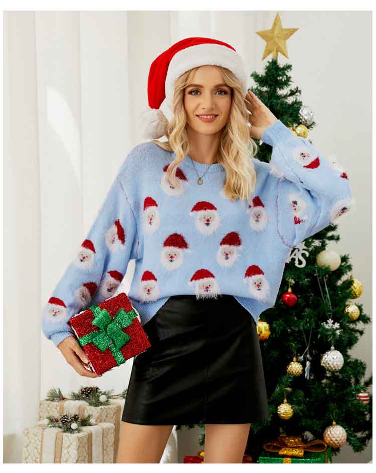 Womens Knitwear Santa Suit Sweater Tops