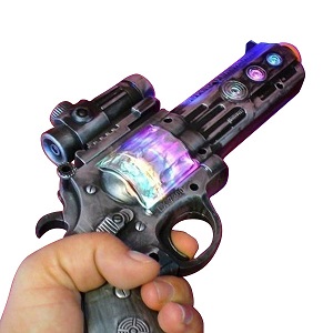 steampunk TOY gun silver laser light