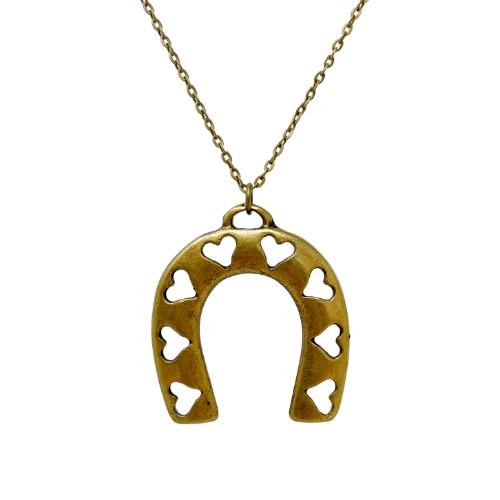 Horseshoe necklace bronze tone WESTERN jewelry