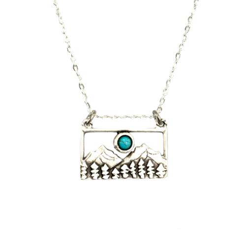 Turquoise mountain necklace bohemian WESTERN jewelry