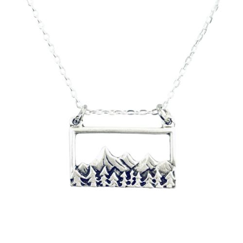 Mountain range necklace bohemian nature jewelry