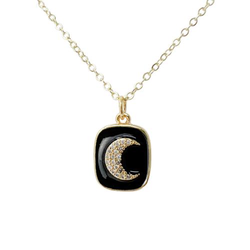 Crescent moon coin necklace celestial