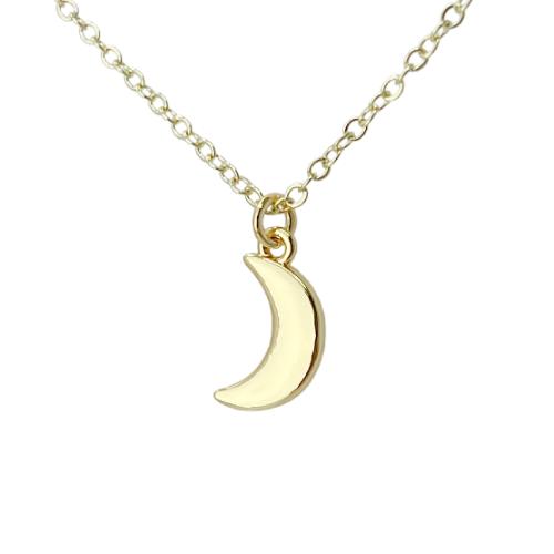 Tiny moon necklace minimalist celestial jewellery