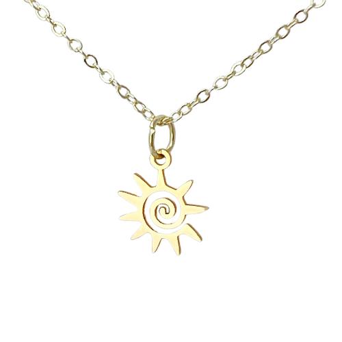 Tiny sun gold plated necklace minimalist celestial jewellery