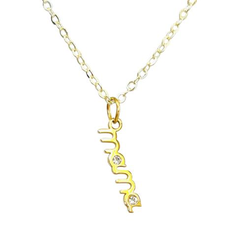 Engraved Mama gold plated necklace for mom CUBIC ZIRCONIA