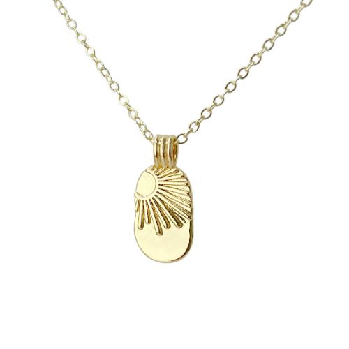 Sunshine Goddess bar gold necklace celestial sun