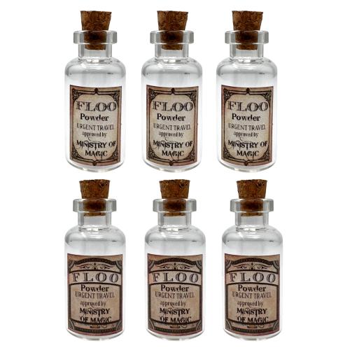 6pcs DIY art floo powder party favor glass bottles wizarding
