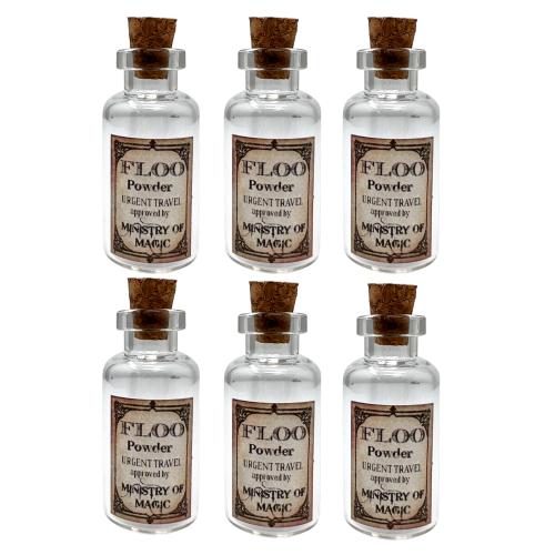 6pcs DIY art and craft floo powder glass bottles party favors