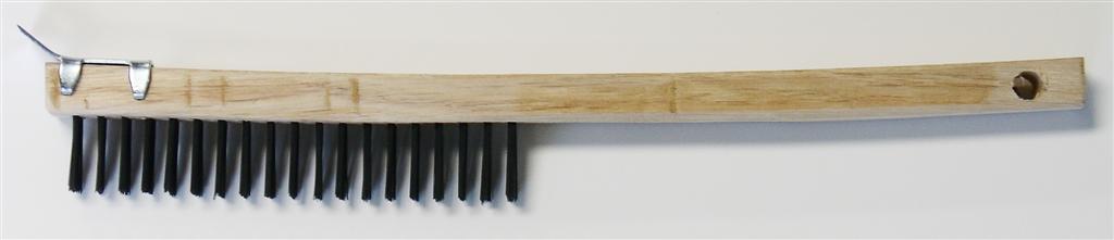 3x19 Long HANDLE Wire Brush with Scraper PK 12