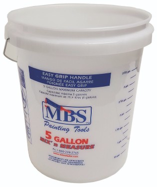 5 GALLON MIX 'N MEASURE BUCKET, MIX & MEASUREMENTS ON THE SIDE, H