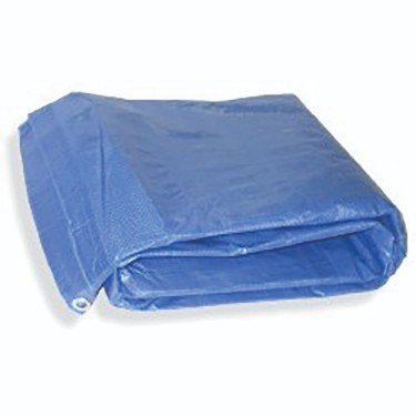 10' x 12' Blue Poly Tarp, Woven Polyethylene & Rope Reinforcement