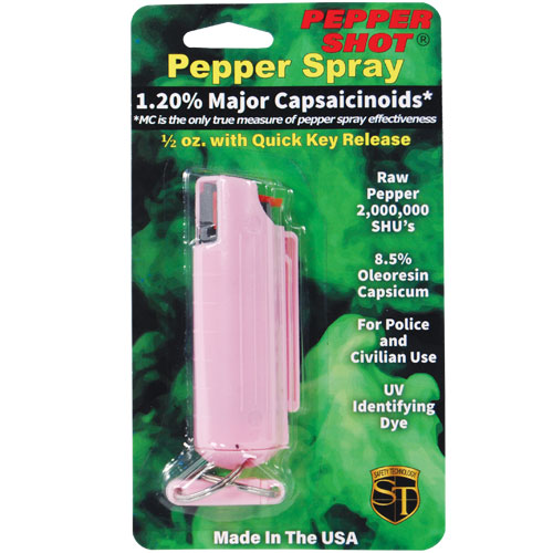 Pepper Shot 1.2% MC 1/2 oz pepper spray hard case belt clip