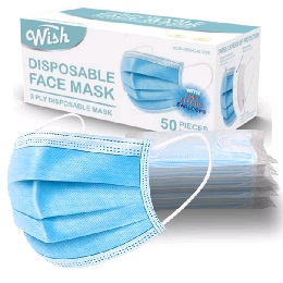 .Three Layer Disposable Face Mask [5pks of 10 -Blue]