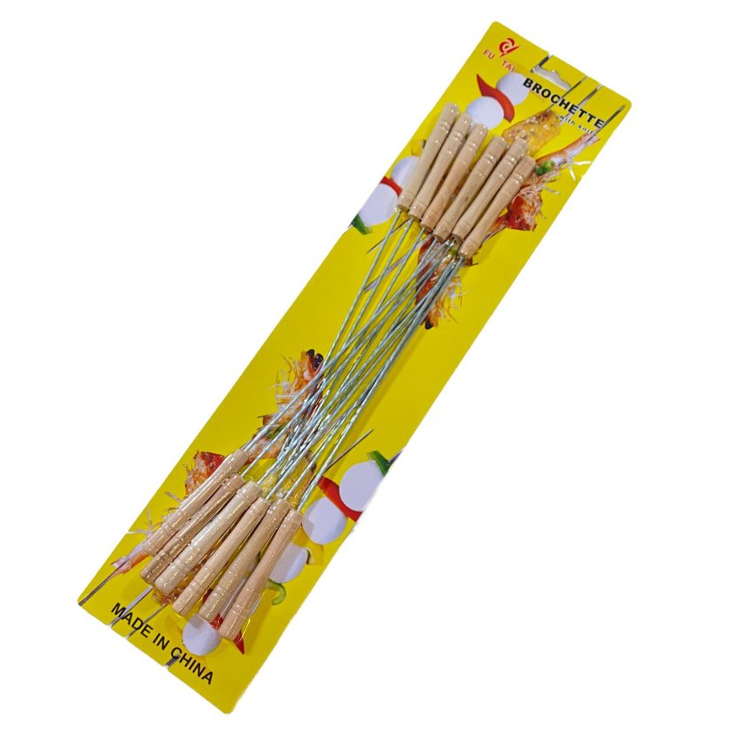 12pk 12'' BBQ Skewers with Wooden Handle