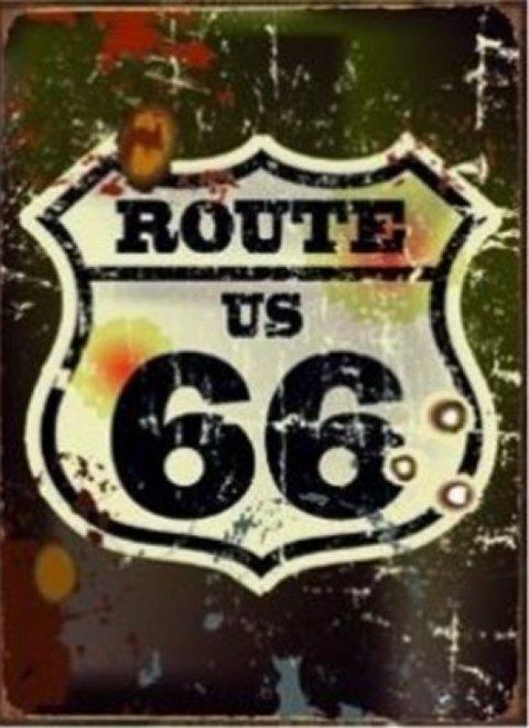 16''x12'' Metal Sign- Rustic ROUTE 66