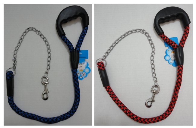 40'' Pet Leash with Gripper HANDLE [Rope & Chain]