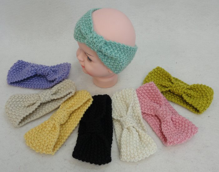 BABY Hand Knitted Ear Band [Bow-Shaped Loop]