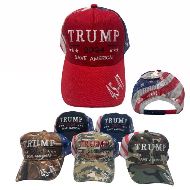 #Trump 2024 Hat Save America! with FLAG Mesh Back[45-47]