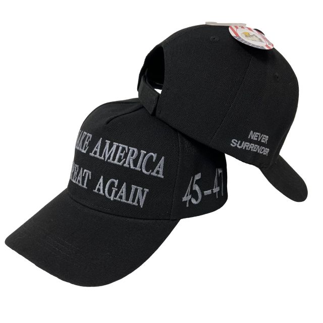 # TRUMP Hat [Make America Great Again] Black/Gray 45-47