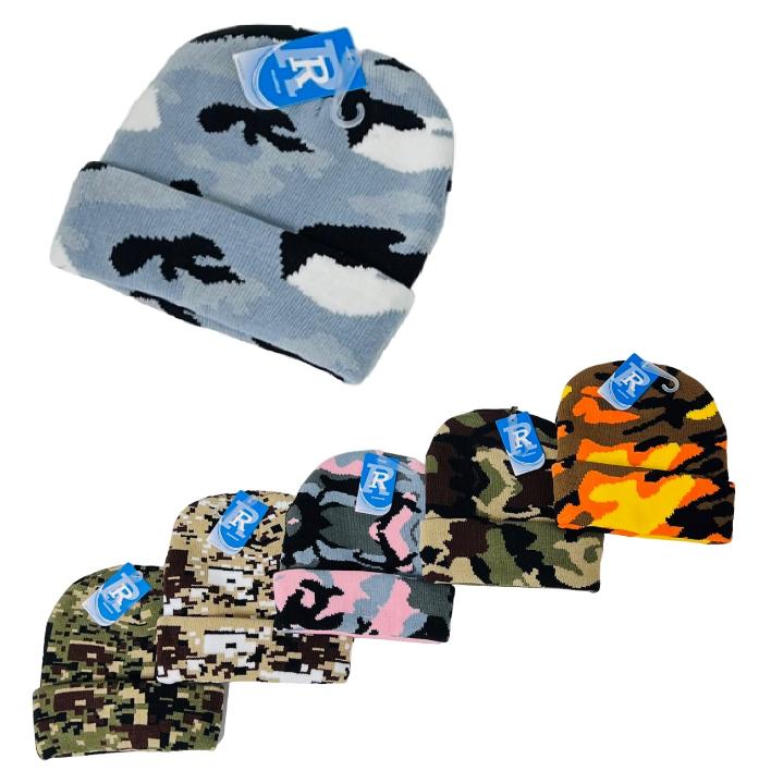 Camo Knitted Cuffed HAT [Child Size]