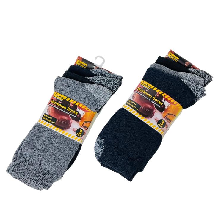 3pr Workman's Crew SOCKS 10-13 [Asst Color]