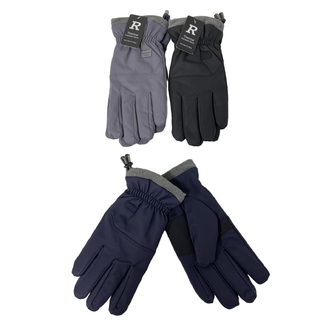 Men's Plush-Lined Waterproof GLOVES with Gripper Palm