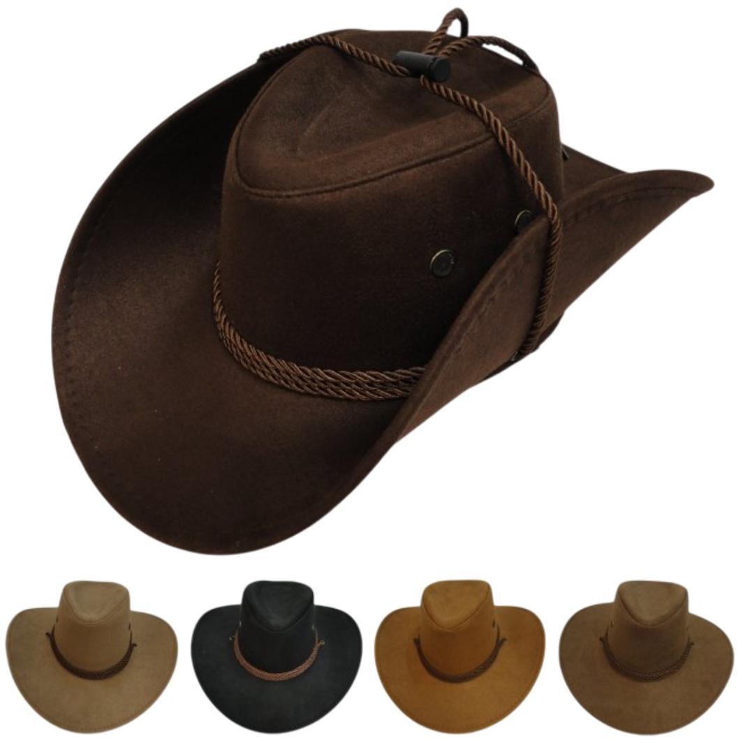 Suede-Like COWBOY HAT [Rope HAT Band]