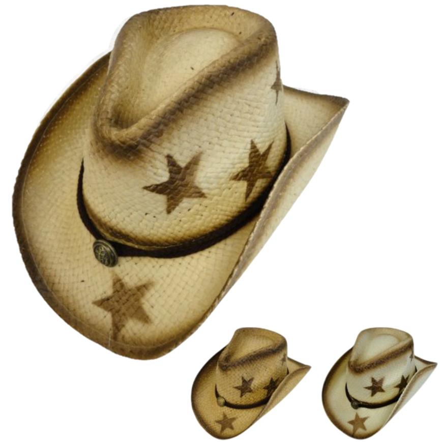 Paper STRAW Cowboy HAT [Stars]