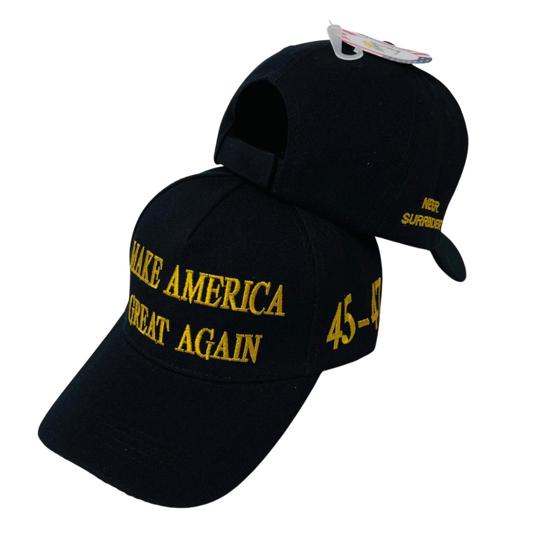 # Trump Hat [Make America Great Again] Black/GOLD 45-47