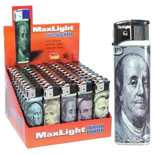 50pc ELECTRONIC Lighter Display [Faces of Money]