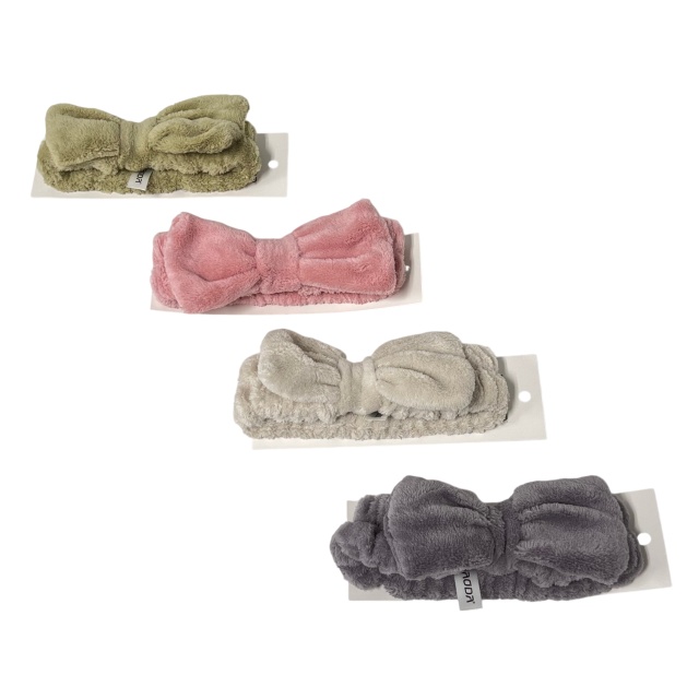 Make-Up Headband with Bow [Solid Color PLUSH]