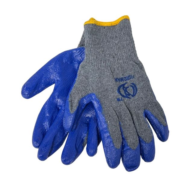 Blue Latex-Dipped Work GLOVES [8prs per Pack]