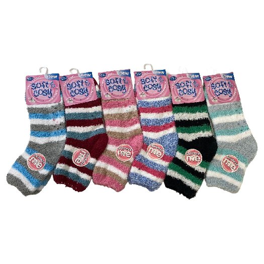 Soft & Cozy Fuzzy SOCKS [Non-Slip/Stripes]