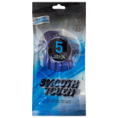 5pk Twin Blade Smooth Touch RAZOR [Blue]