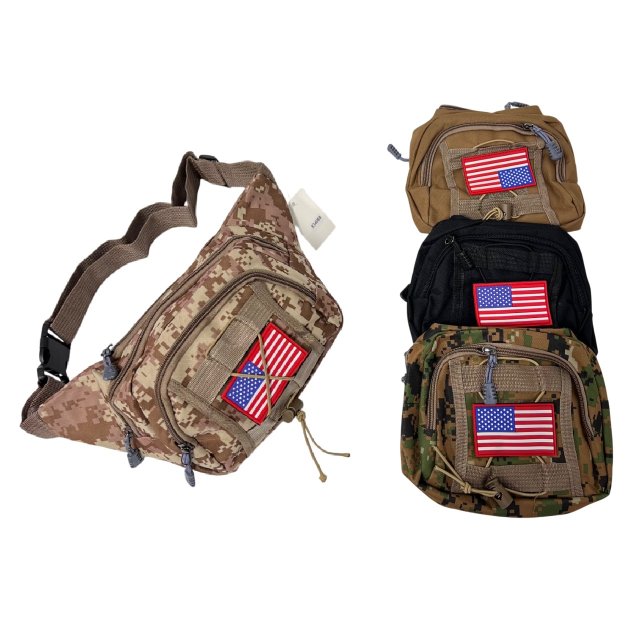 Tactical Waist Pack with FLAG Patch