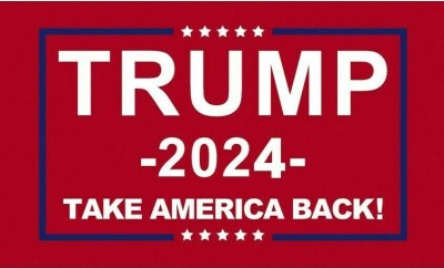 3 X 5 Trump FLAG -Take America Back 2024 Red