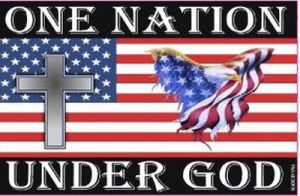 STICKER - One Nation Under God - Cross