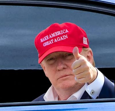 Trump Window Cling 10 X 13  MAGA HAT