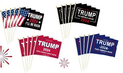 6 X 8 Hand FLAG 4 Styles Assorted 120 FLAGs