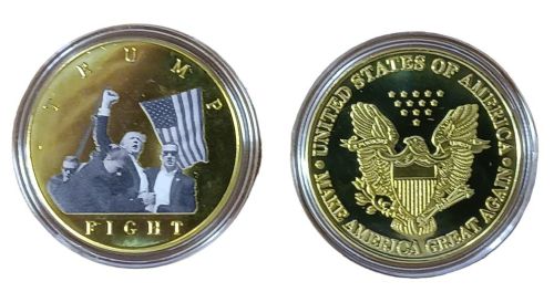 Trump GOLD Plate Collectible Fight Coin