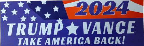 Bumper STICKER 3 X 9 Trump Vance Take America Back